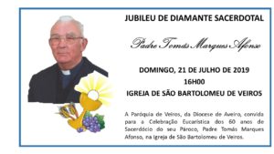 Celebração de ação de graças dos 60 anos de sacerdócio do Pe. Tomás @ Igreja de S. Bartolomeu de Veiros